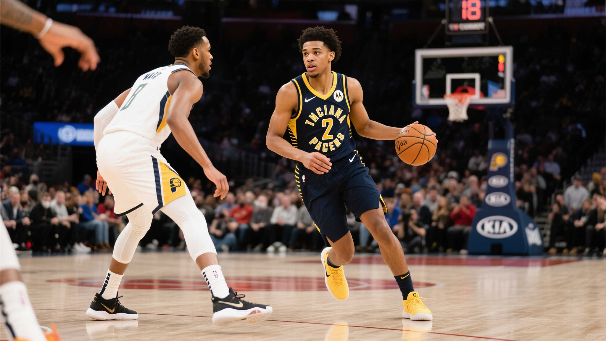 步行者获胜 哈利伯顿女友场边甜笑晒照 展现迷人风采 作为步行者队日益崭露头角的新星,泰瑞斯·哈利伯顿已